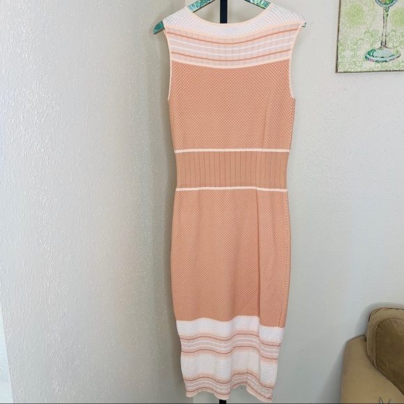 Eva Mendes peach sweater wiggle dress medium - Picture 6 of 8